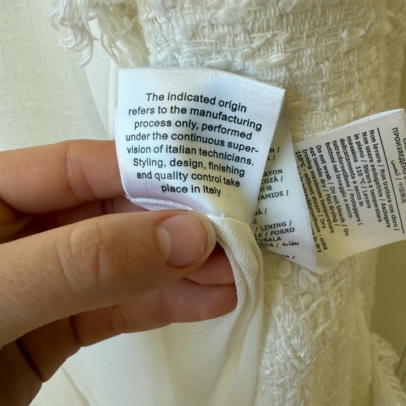 Luisa Spagnoli Tweed White Blazer Limited Edition Occasion Jacket Size 42EU - Picture 6 of 8